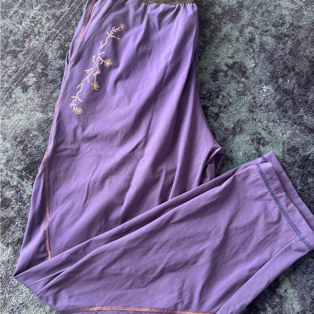 Alba All Day Wear Elegant Blue Embroidered Women's Pants, XL - Picture 7 of 10